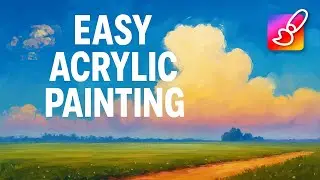 Easy Acrylic Painting &ndash; Dreamy Sky & Clouds