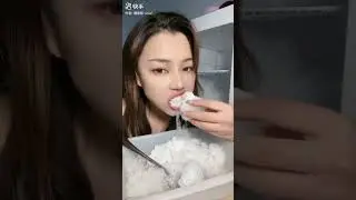 Sun Girl Freezer Frost Ice Eating