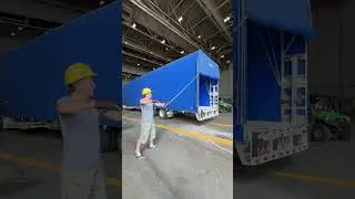 Rolling tarp system. #shorts #viral #shortvideo #truck #conestoga #truck #tarp #semitrailer #short