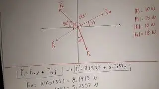 Ejemplo descomposición de fuerzas.
