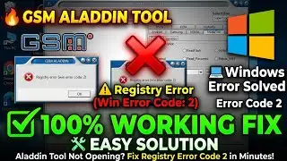 GSM Aladdin tool v21.27 Registry error (win error code 2) Problem Solve 1000% work