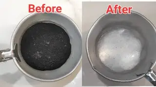 How To Clean Burnt Vessel/Pan In Minutes👌|Easy DIY To  Clean Burnt Vessel| #cleaningburntvessel #diy