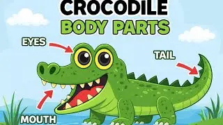 Learn Crocodile Body Parts! 🐊 Fun Drawing & Learning Video for Kids