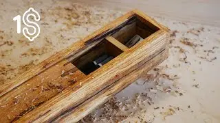 DIY Pecan Wood Box With Sliding Door For 1$ #PencilBox #DIY