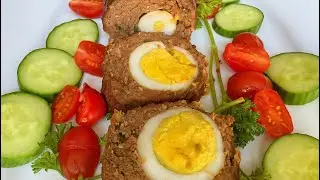 Egg-Stuffed Meatloaf Recipe / German Meatloaf 