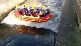 White water rafting, and capsizing - Nottingham Water Sports Center.