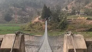 Mountain biking in a suspension bridge/Exploring my village/Bijauri/Dang