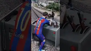 Messi ne Ronaldo ko bachaya! 😱 Thomas the Tank Engine vs CR7#gta5 #cartoon #india #shorts #train
