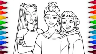 KPop Demon Hunters Coloring Pages / Satisfying Coloring Rumi Mira Zoey  - HUNTRIX