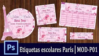 Como hacer etiquetas en Photoshop | Etiquetas escolares de París