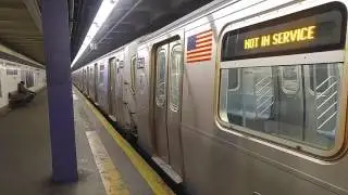 IND R160 Not In Service train departing Steinway Street