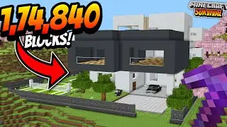 I Built REALISTIC MODERN HOUSE In Minecraft Survival😰!