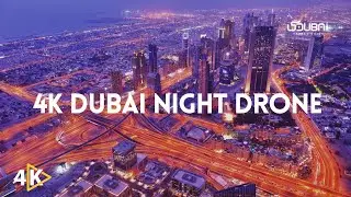 4K Dubai Night Drone Views & Timelapse | Ultra HD Nightlife Cinematic with Chill Music