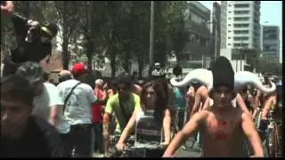 Raw: Half-Nude Cyclists Protest in Peru
