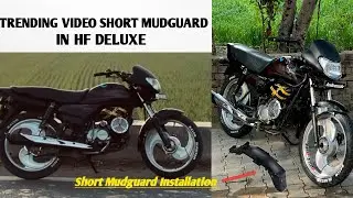 Short mudguard installation in hf deluxe Modified hf deluxe//Finally mudguard cut kar diya #trending