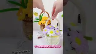 DIY pipe cleaner flowers basket tutorial#diy #gift #diyflower #diycrafts #flowercraft #flower #craft