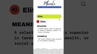 Meaning of Word  ELITE #shortvideo #english #learning