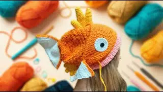 (P2) How to Crochet Pokemon Fish Hat | M&oacute;c mũ c&aacute; Pokemon | LINNH DIY