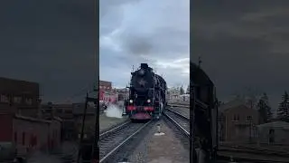 Паровоз Л-3313 с туристическим поездом прибывает на станцию Сортавала #ржд #train #жд #паровоз #rail