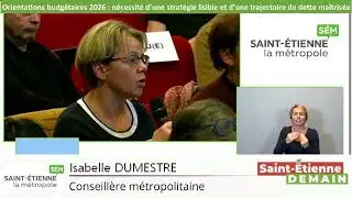 Conseil m&eacute;tropolitain du 25 11 26 - Intervention d'Isabelle DUMESTRE - Orientations budg&eacute;taires 2026