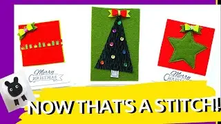 Super Easy handmade Christmas cards!  | Mini Sewing Machine tutorial | Christmas Gift Ideas