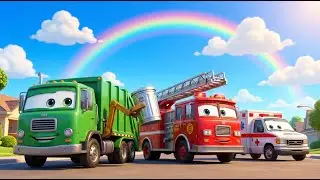 Garbage Truck, Fire Truck & Ambulance! 🚒🚑 Hero Trucks Rescue & Teamwork | Cartoons for Kids
