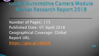 Automotive Camera Module Market by Technology, Application and Geography &ndash; Analysis and Forecast