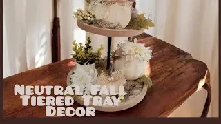 Easy High-end Fall Tiered Tray Decor DIYS #dollartree #tieredtraydecor