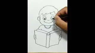 DRAWING BOY READING A BIBLE