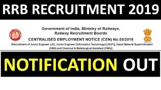RRB JE OFFICIAL NOTIFICATION OUT|RRB JE RECRUITMENT 2019|14000+ VACANCIES|OPPORTUNITY FOR ENGINEERS