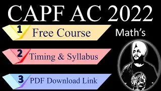 UPSC CAPF 2022: Free Maths Course | Balwinder Singh @balwinderlive  #capfmaths #capf2023