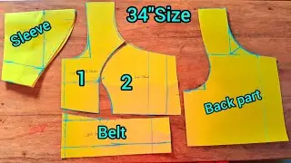 3 Piece princess cut belt blouse cutting // 34