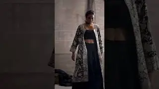 Aghaaz - Black & White Parsi Gara Jacket