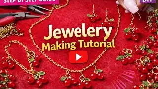 Jwellery Making Tutorial cherry Cham and pendent set with bracelet 🍒