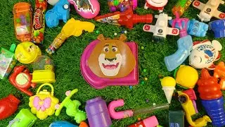 satisfying video of various unique candy container characters, there is a lion box