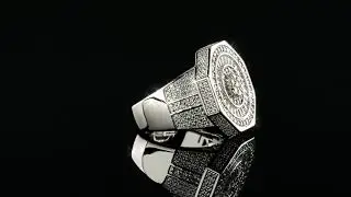 Ice Cube Ring - Large Solid 925 Sterling Silver Baguette Simulated Diamonds Pinky Ring Hip Hop