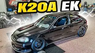 We built the cleanest K20a EK Civic Hatchback! Dyno w/ Jamie Marsh! AWD EG updates!