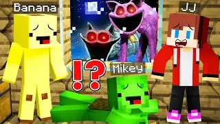 JJ and Mikey HIDE from Scary CATNAP in Minecraft Security House! Challenge Maizen! Banana Kid