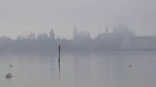 Into the grey wide open...endless fog over Lake Constance