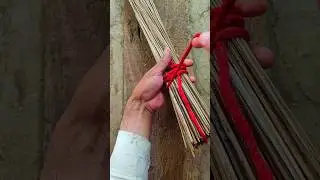 How to tie a broom to a string #shorts #broom #broomsticks #idea #knot #tricks #tips