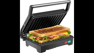 Panini Press Grill, 1000W Sandwich Maker with Non-Stick Coated Plates, Opens 180 Degrees