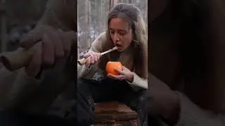 Single Mom builds a log house from random items in the woods#asmr #solocamping #singlemom #wildlife