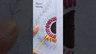 Lazy Daisy Embroidery Desing.#embroidery #design #vairal #shortvideo #foryou