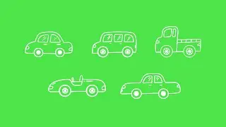 car green screen/ animation green screen/ doodle green screen