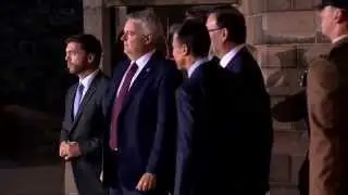 Delegates get ready for the NATO Summit reception