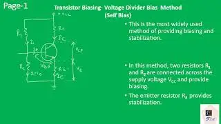 Transistor Part 14 Transistor Biasing (Self Bias)