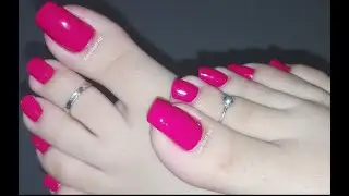 Painting my Natural Long Toe Nails Hot Pink- PEDICURE-Paint Your Toe Nails Perfectly | Rose Pear