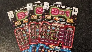 Новые лотерейные скретч-карты Allwyn UK ​​National Lottery «3 в 1» стоимостью 15 фунтов стерлингов.
