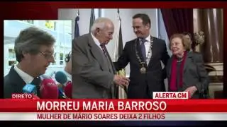 Família comunica a morte de Maria Barroso