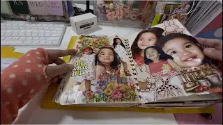| A Scrapbook Flipthrough With Many Photos And Magazine Collaged Together | No Music ASMR | Unedited